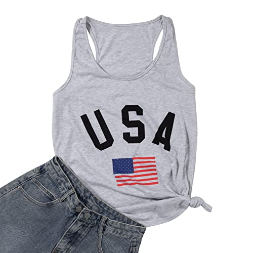 Usa Tank Top Women American Flag Tank Top 4Th Of July Shirts Patriotic Tank Tops Summer Memorial Day Tee Tops #TOP4