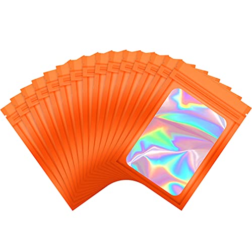 100-Piece Zonon Smell-Proof Mylar Resealable Odor-Proof Bags with Holographic Packaging Pouches