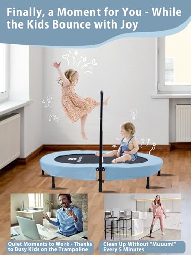 Welmotive Foldable Oval Trampoline 92×142cm with Adjustable Handlebar - Image 3