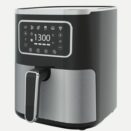 SUPERLEX Air Fryer 6L Digital Fryer Oven Family Size 6in1 Use No Oil Energy Efficient Adjustable Thermostat Non Stick Basket Stainless Steel Broil Roast Bake Dehydrate Reheat Healthy Cooking