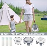 DEANIC 2-in-1 Travel Potty for Toddlers, Potty Training Toilet Seat for 1-4 Years Boys Girls, Portable Potties with 60pcs Potty Liners Outdoor Use, Foldable Travel Toilet Kids Camping Park (Grey) - Image 4