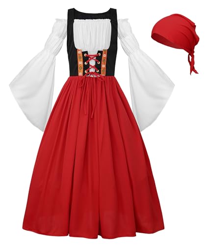 Vestido Dirndl Bávaro para Niñas 6-8 Años