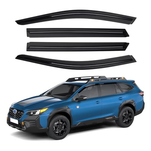 Image of Canvcle Window Visors Rain Guards for 2020-2025 Subaru Outback Premium Limited Touring Accessories, Outside-Mount Tape-On Side Window Wind Deflectors Vent Visors Shades Rainproof Black 4PCS