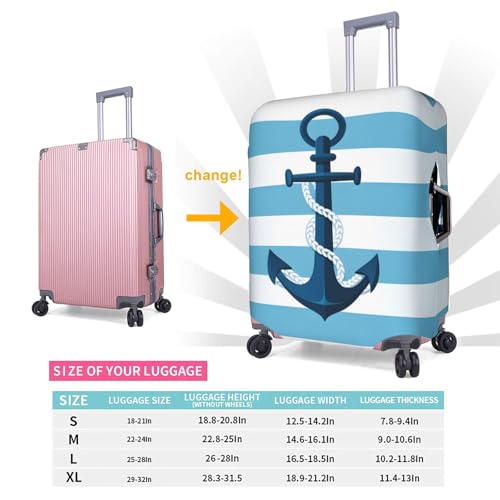 Anchor Stripes Luggage Cover Washable Suitcase Cover Anti-Scratch Luggage Protector Covers Elastic Luggage Identify for Suitcase M fits 22-24 Inch Luggage2