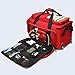 First Aid Kit Bag Large Capacity Trolley with Wheels Responder Trauma Portable Outdoor Emergency Duffle Empty with Compartments Removable
