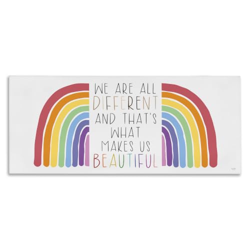Inclusive Rainbow Affirmation, 10 x 24 Inch Canvas Wall Art