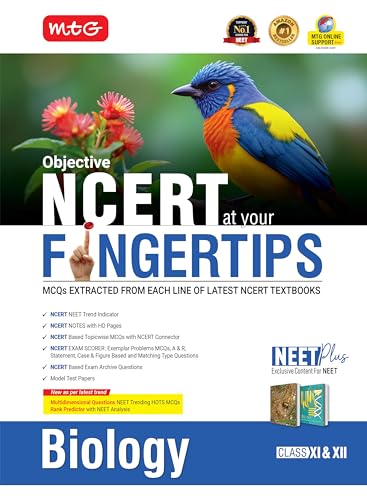Image of MTG Objective NCERT at your FINGERTIPS Biology For 2025-2026 Exam - NCERT NEET Trend Indicator, HOTS MCQs, Rank Predictor & Notes with HD Pages | NEET Books (Based on NCERT Pattern)