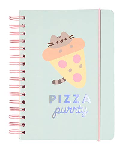 Grupo Erik Libreta A5 niña Pusheen - Cuaderno a5 punteado (Notebook A5) | Bullet Jornal A5 - Libreta de puntos anillas de Tapa dura, 180 págs