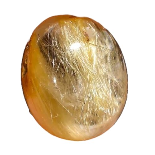 Quartz rutile doré naturel cabochon ovale 11x9mm pour création de bijoux DIY
