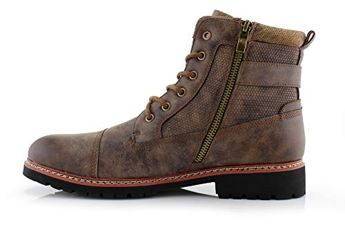 Image of Polar Fox Men's Casual Cap-Toe Ankle Boot Collection | Lace-Up Work, Combat, and Chukka Styles