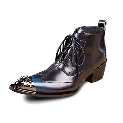 El Nuevo Botas de Tobillo for Hombre con Cordones Puntiagudos y Punta de ala Botas for Hombre Vacaciones for Mostrar la Primera Capa de Piel de Vaca(40 EU)