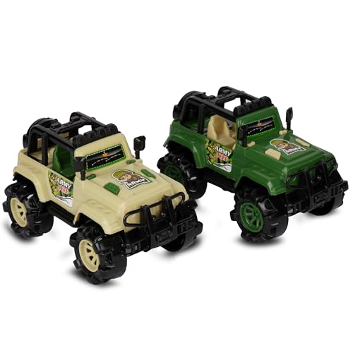 Image of Asian Army Jeep Car Toy for Kids | Push & Go Off-Road Vehicle with Big Durable Wheels & Shockproof Body | Army-Themed Adventure Car Toy for Boys & Girls | 3+ Years