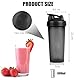 AOGOE Protein Shaker, 600ml Eiweiß Shaker, proteinshaker mit Messskala & Henkel & Kugel- BPA Frei, auslaufsicher, Langlebiger, Geruchsneutraler, Shaker für cremige Whey Proteinpulver（Schwarz+Lila）