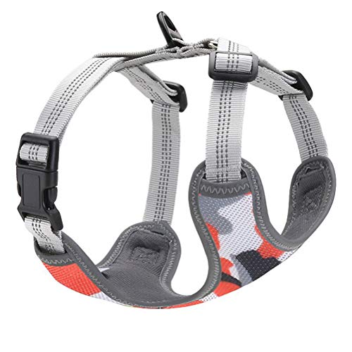 No Pull Hundegeschirr Geschirre Kleine Mittlere Hunde Brustgeschirr Dog Harness mit Reflektierenden Streifen Vest Air-Mesh Geschirr,Orange (S) Cover