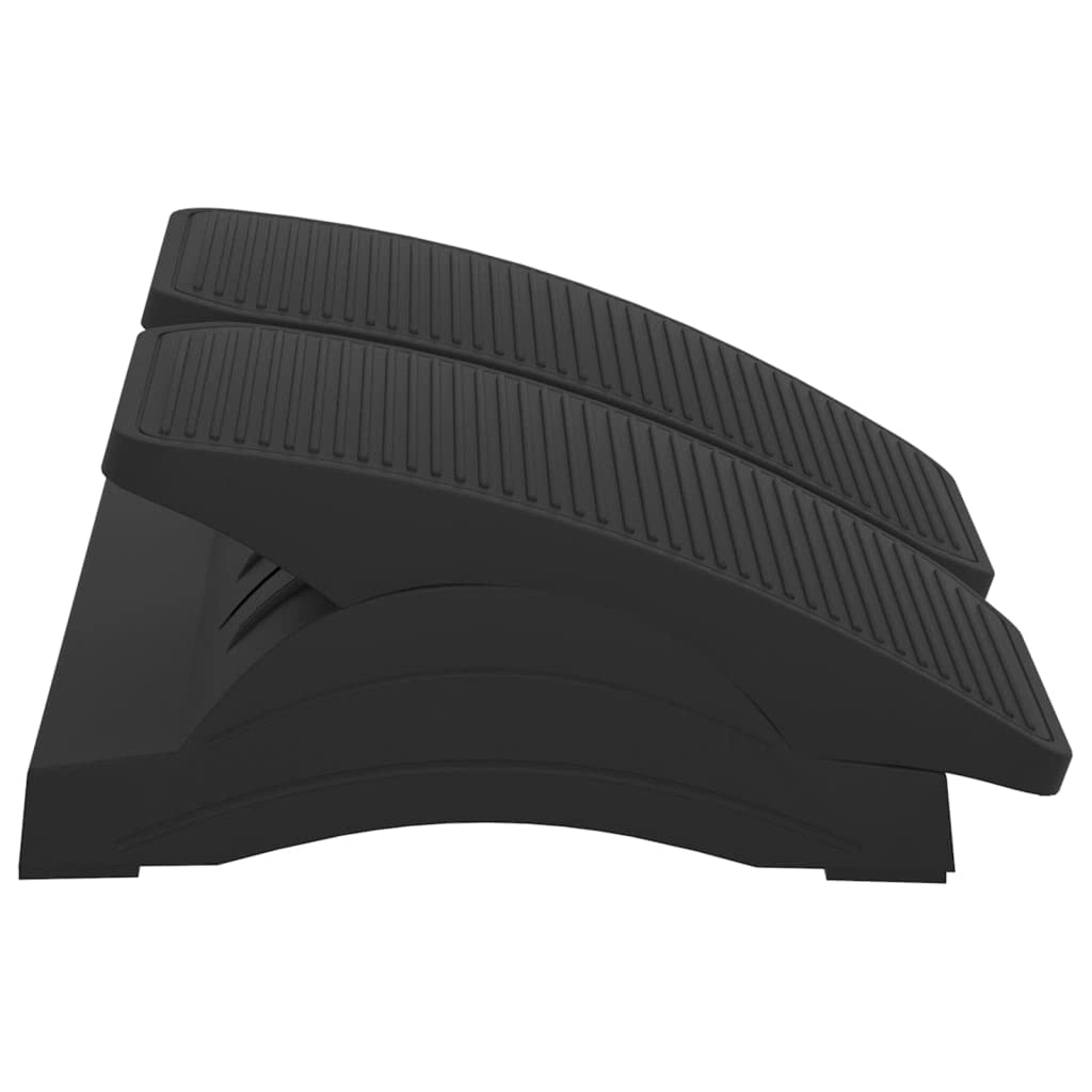Reposapiés negro 43,5 x 32,5 x 10,5 cm, altura regulable, ergonómico, antideslizante, para oficina y hogar, cómodo taburete, acolchado, espacio de almacenamiento, material HIPS duradero