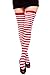 Produktbild DRESS ME UP - Karneval Fasching Cosplay Strümpfe Overknee Kniestrümpfe Ringelstrümpfe Girly Dunkelrot Rot Weiß W-001-dred