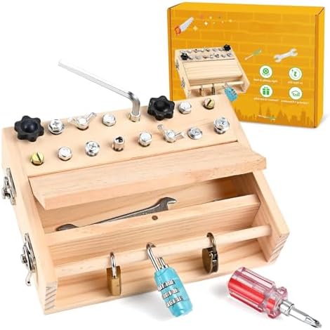 KINDLUME Tablero de Destornilladores Montessori de Madera - Jugue...
