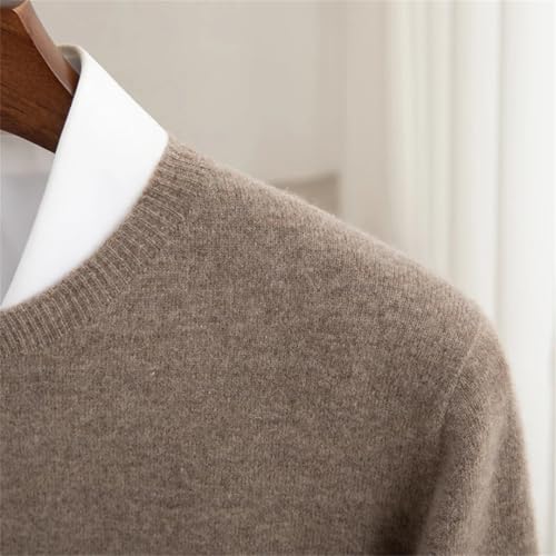 Men’S Merino Wool Crewneck Knitted Jumper Long Sleeve Business Casual Knit Basic Sweaters4