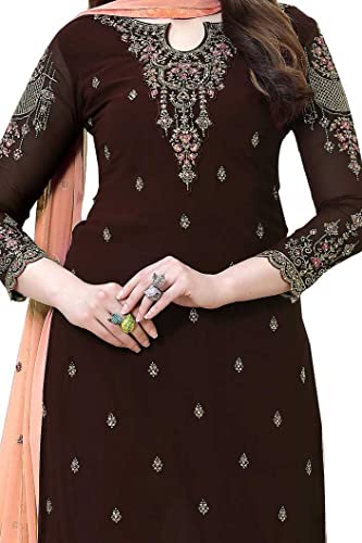 Image of SHAFNUFAB Womens Net Semi Stitched for Ladies use for women for lehenga suit for punjabi And lehenga suit for for wedding