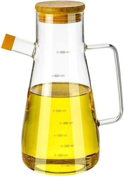 Orret Home 900 Ml Borosilikat Cam Yağdanlık,Termisil Isıya Dayanıklı Yağlık Ve Sirkelik,Zeytin Yağı,Limon Suyu Ve Sirke İçin Yağ Şişesi (1 Adet)