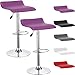 BELTOM 2 Tabourets de Bar Modernes Cuisine Réglables en Hauteur - Chaise Bistrot Wave - X2-Violet