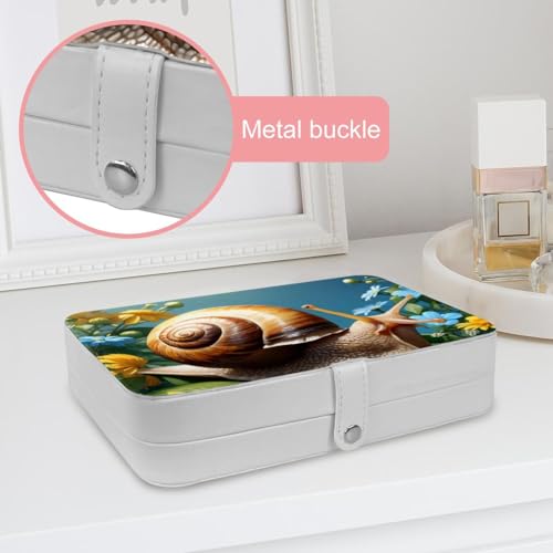 Boîte à bijoux compacte motif escargot mignon pour l'organisation de bagues - 7