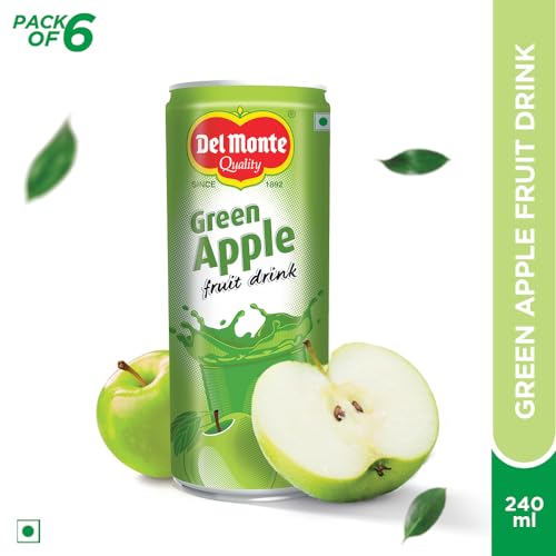 Image of Del Monte Green Apple Fruit Drink (Pack of 6) - Crisp, Tangy & Ideal for Mocktails & Cocktails |No added preservatives