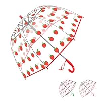 Merciband Kids clear dome type umbrella (Strawberry Red)