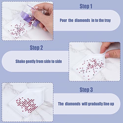 10Pcs Plastic Diamond Painting Trays， 3.8 X 2.2 Inches Rhinestone Plate Tray For Diamond Painting，Bead Sorting Trays For Diy Crafts #TOP3