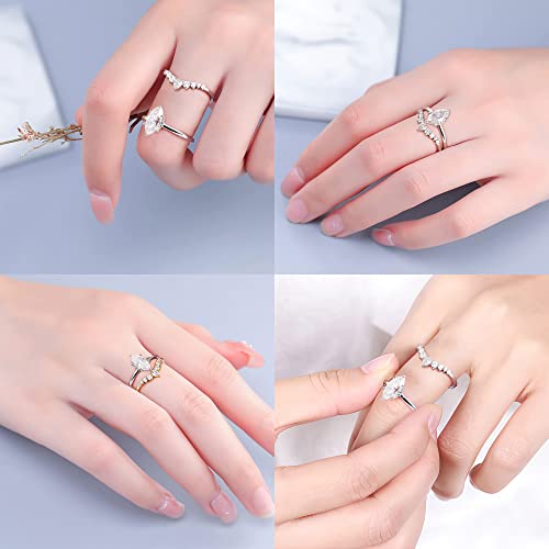 MOOSEA Moissanite Anniversary Band for Women, D Color VVS1 Clarity Lab Created Rings 14K Yellow Gold Vermeil Moissanite Curved Wedding Band for Women Promise Rings for Her by MOOSEA - Image 5