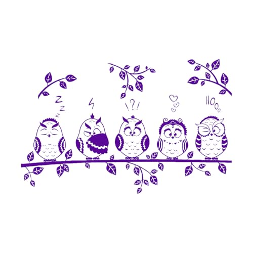 Mignon Hiboux Stickers Muraux Salon Canapé Fond Décoration Murale Branche Vinyle Autocollant Mural Pépinière Chambre D'enfants Décoration De La Maison Extra Large - 70x107 cm