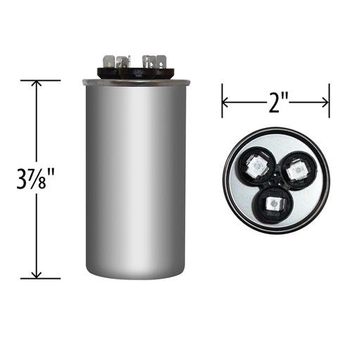 Carrier P291-3074R - 30 + 7.5 uF MFD x 440 VAC BMI Replacement Dual Capacitor Round # C43075R/97F9982