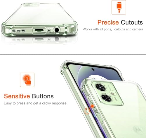 Image of Lustree Motorola G54 / G64 Back Cover Transparent Case | Clear TPU Shockproof Case with Four Corner Protection & Raised Camera Guard | Slim Protective Cover for Moto G54 / G64