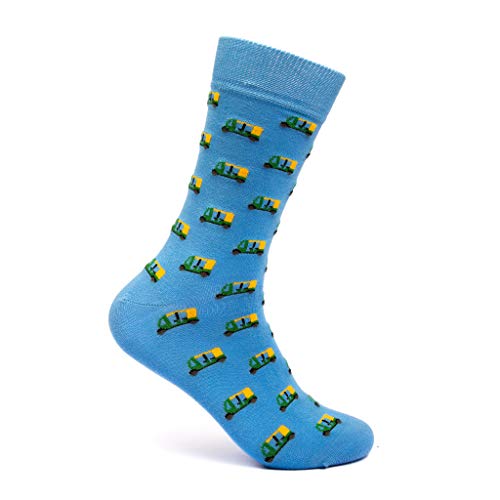 Image of Mint & Oak Printed Crew Socks For Men, Soft Cotton Calf Length Socks, Colorful Sock Gift For Men, Anti-Microbial & Odour Free, Funky Socks - Gift Box of 3