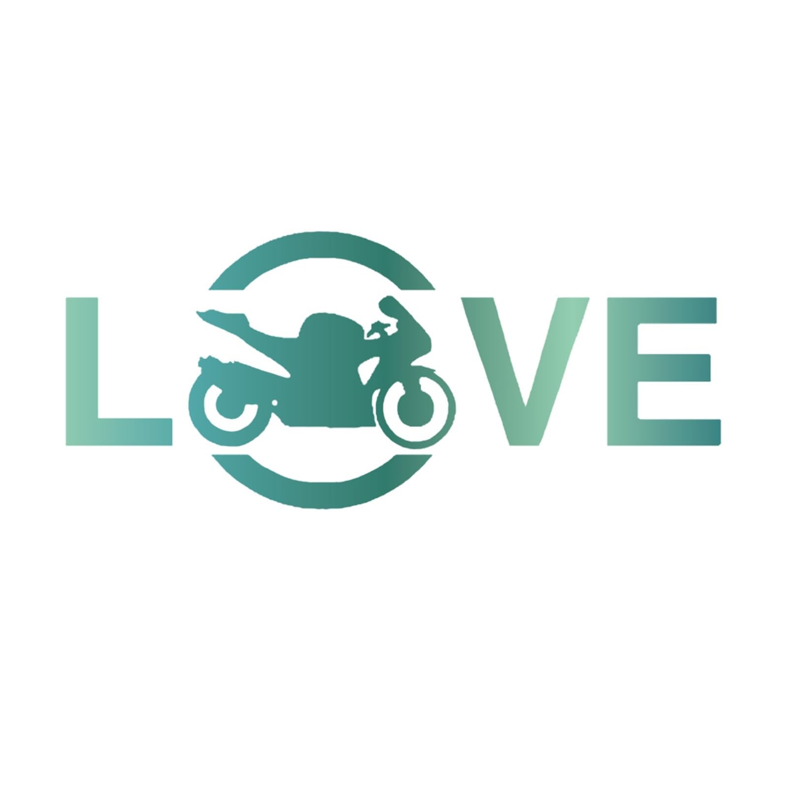 FGLFPXI 16CM*6.8CM Love Motorcycle Car Stickers Fuel Racing Reflective Decoration Decals