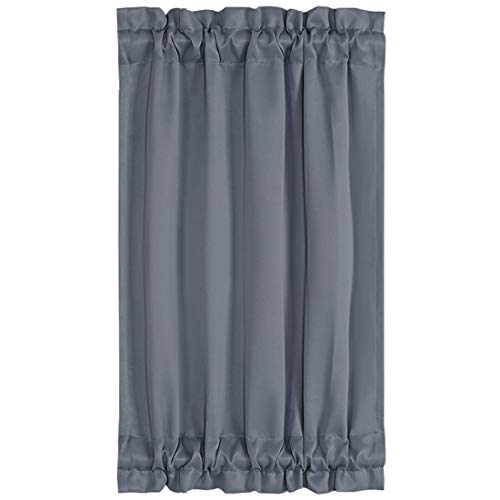 PiccoCasa Blackout French Door Curtain Panel - Blackout Door Curtain 25x40 Inches Solid Drapery with Tiebacks - 1 Panel,Dark Gray