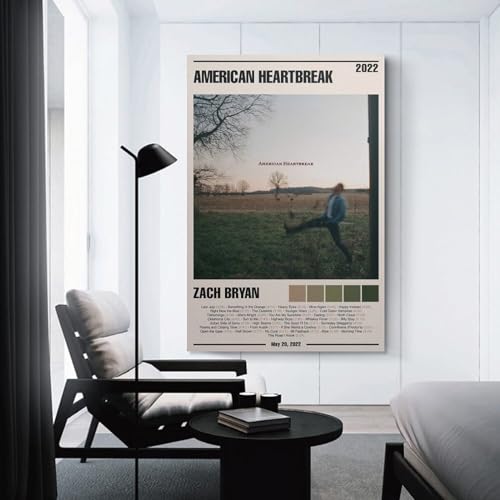 Poster sur toile Zach Bryan American Heartbreak 4 de 40x60 cm pour decoration murale