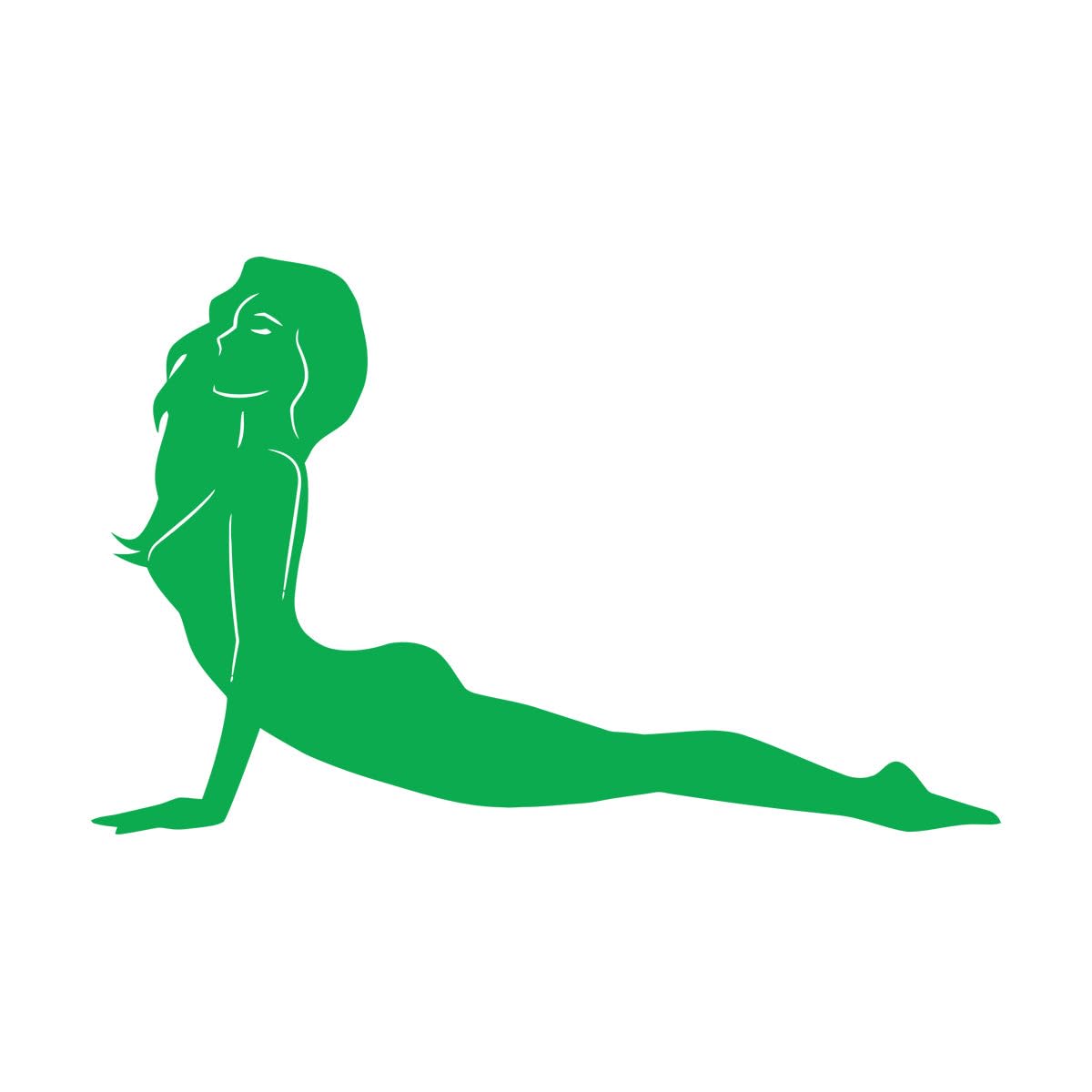 SPA Center Naked Yoga Girl Pose Fine Carving Stickers 48x74.3cm Easy Installation Large Green — image 1