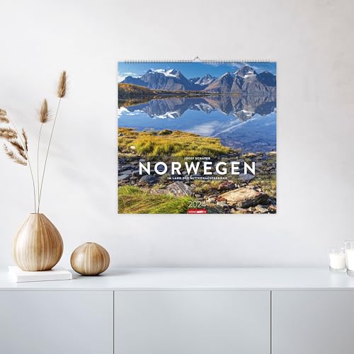 Norwegen Kalender 2024. Reise-Wandkalender mit 12 atemberaubenden Fotografien im Land der Mitternachtssonne. Landschafts-Kalender 2024 zum Aufhängen. 48x46 cm.: Im Land der Mitternachtssonne - Image 2