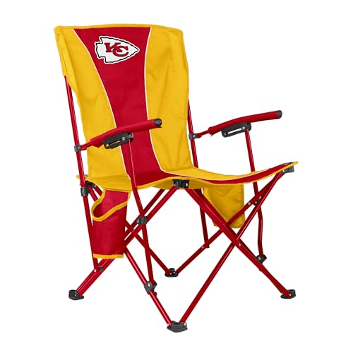 FANMATS NFL Kansas City Chiefs Hard Arm Chair – Steel Frame with Double Layered Polyester | Team Color | Mesh Cup Holders