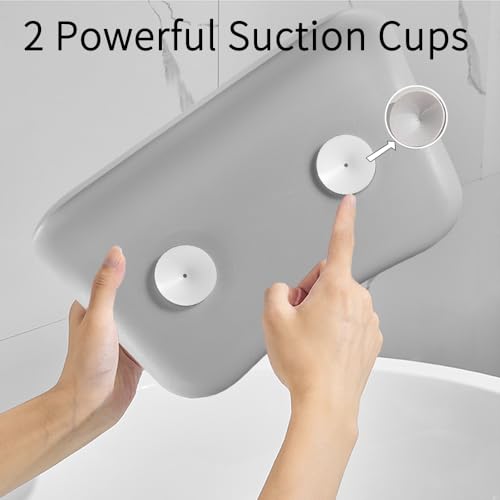 Koelaa Badekissen, Badewannenkissen Nacken mit Saugnäpfen - Wasserdicht & Ergonomisch für Maximale Entspannung - Anti-Rutsch Design, Schnell Trocknend - Ideal für Badewanne, Spa und Wellness - Grau