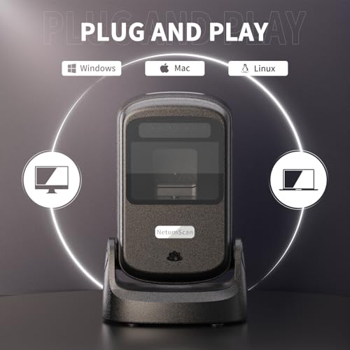 NetumScan Automatic Hands-Free Barcode Scanner - 1D/2D Desktop USB Wired Scanner for Retail Store, Warehouse, Supermarket, POS System, Checkout Counter (Windows/Mac/Linux) - Thumbnail 2