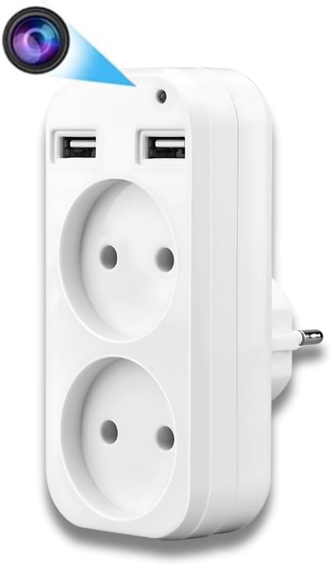 Cámara espía WiFi interna 1080P integrada en regleta, mini cámara oculta con micrófono, detección de movimiento, control App – CW1015