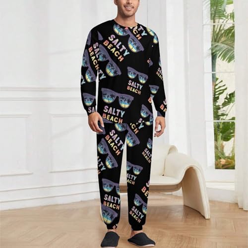 Beach Vacation Printed Pajama Set Long Sleeve Lounge Sets Sleepwear 2 Pjs Nightwear for Men Women2