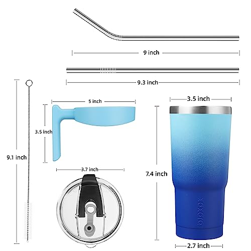 Image of BJPKPK 20 oz Tumbler with Handle & Straw, Insulated Stainless Steel Mug