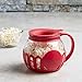 1.5 Qt Microwave Popcorn Maker, Borosilicate Glass Popcorn Popper, Red