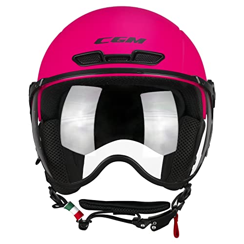 Cgm Ebi, Casco Sci Unisex Adulto, Rosa Fluo Opaco, M (57-58Cm) - 2