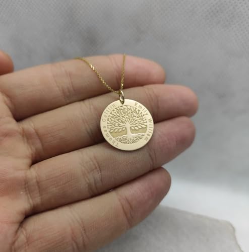 Collier Arbre de Vie médaille gravée, symbole de force unique - 3