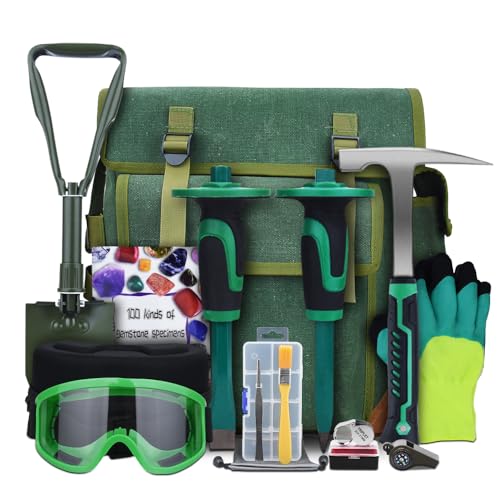 16-Piece Rock Hammer Kit 32oz Geology Backpack Set