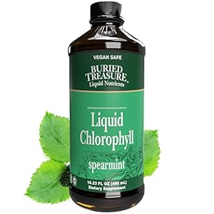 Buried Treasure Liquid Chlorophyll 100 mg Dietary Supplement, Energy Boost Immune Support Detox Intestinal Digestive…